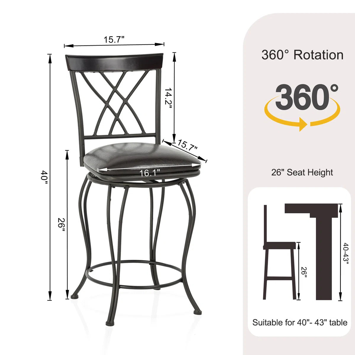 Classic Country Counter Height Bar Stool
