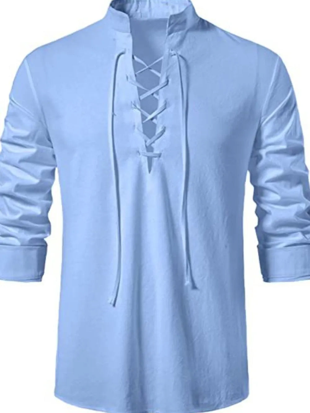 Men's Lace Up Long Sleeve Blouse
