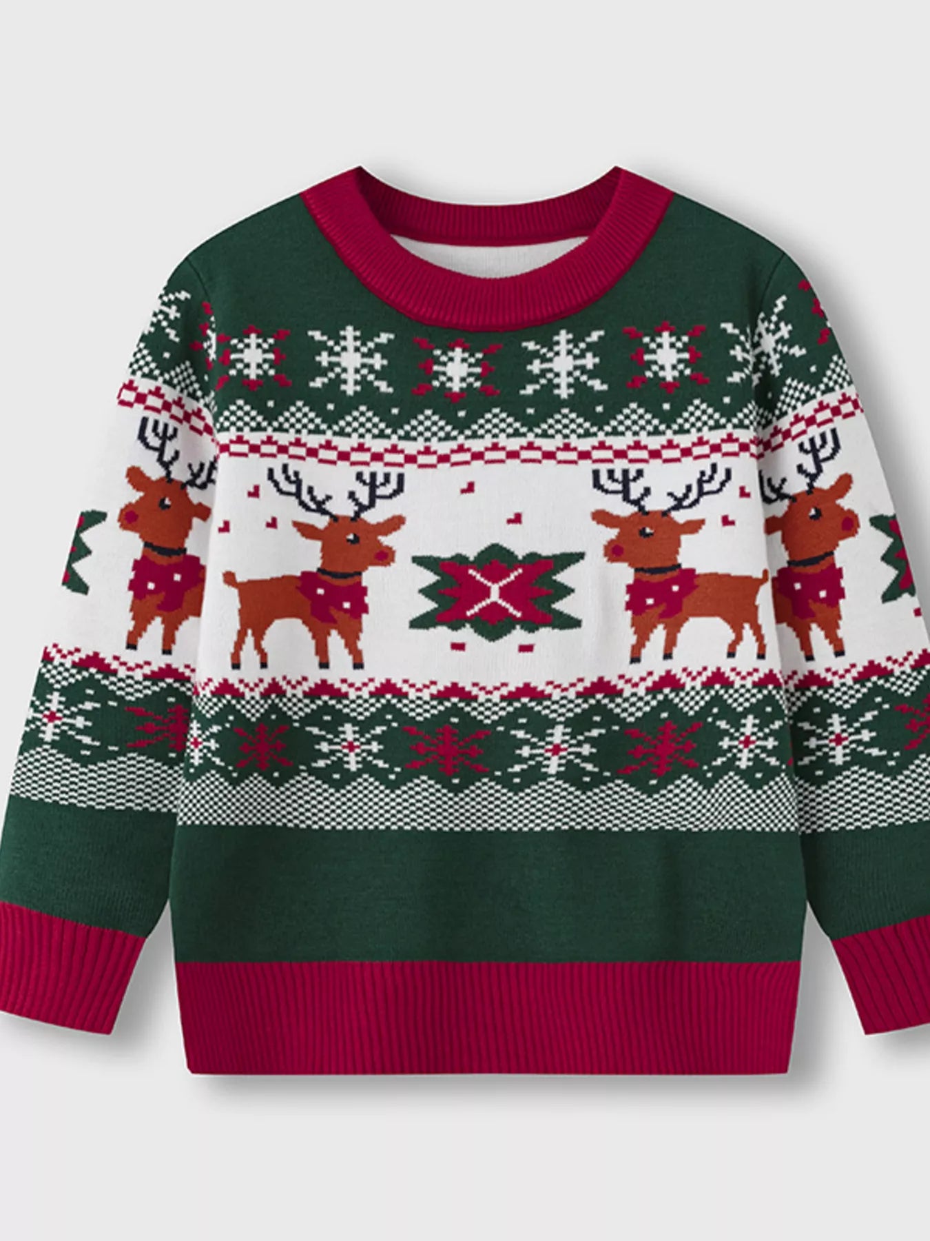 Children's Christmas Tree Round Neck Sweater