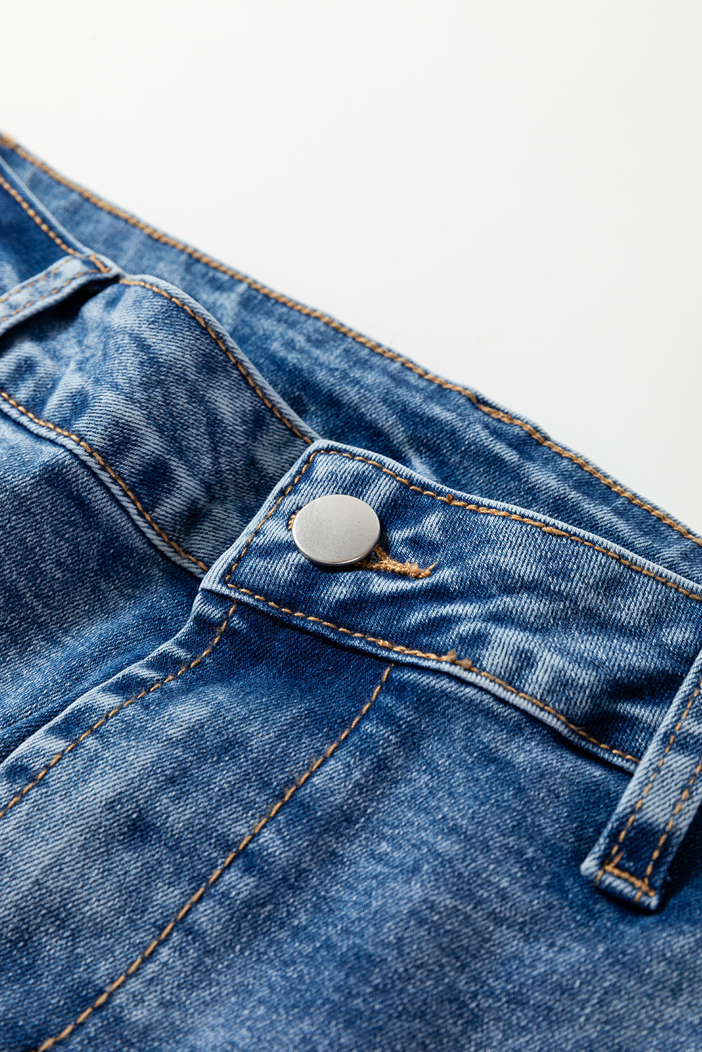 Dusk Blue High Waist Straight Leg Ankle Cropped Jeans