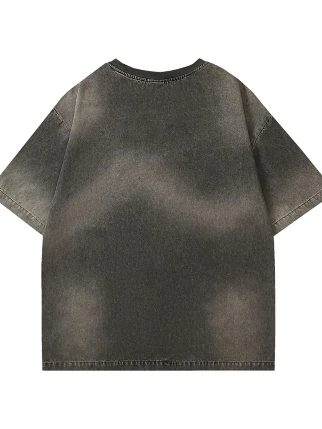 Men's Round Neck Washed Denim Top