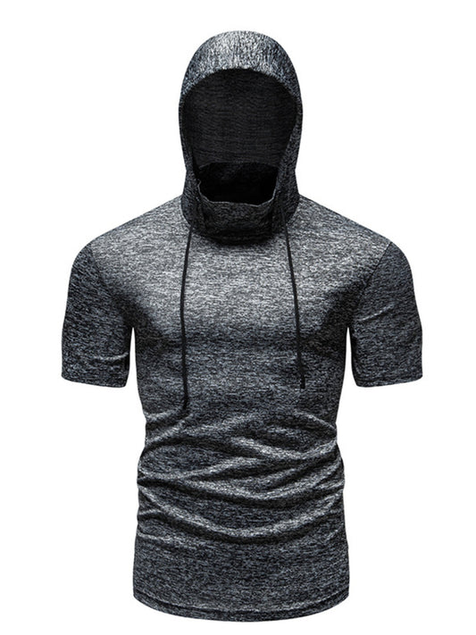 Men's Heathered Short Sleeve Hooded T-Shirt