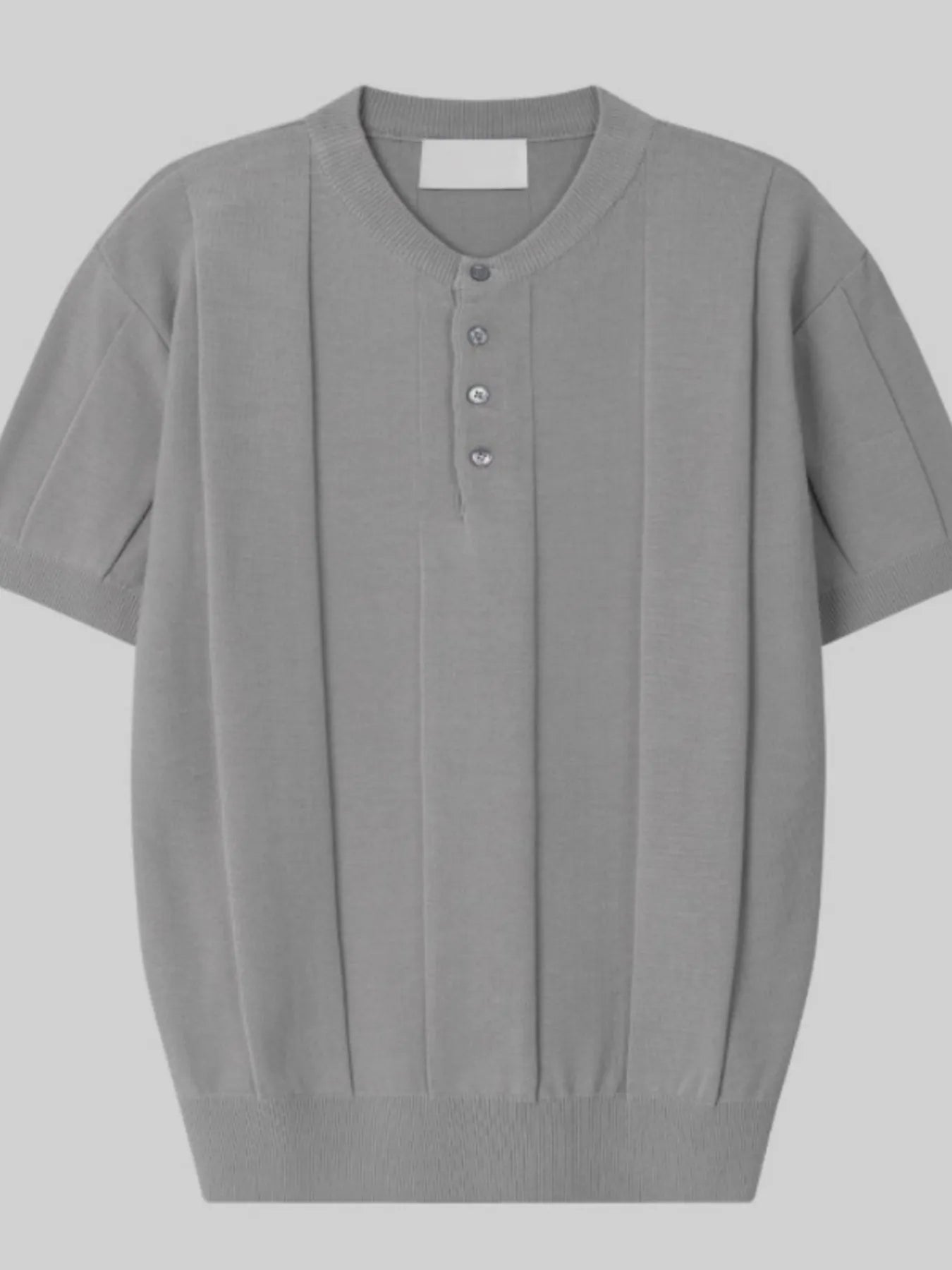 Men's Plus Size Button Detail Short Sleeve Top