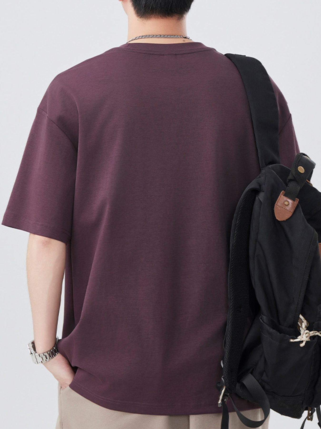 Men's Plus Size Solid Color Casual Loose T-Shirt