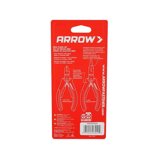 Arrow Fastener Mini Pliers Set - Diagonal & Long Needle Nose