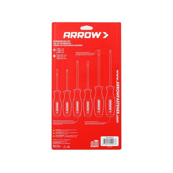 Chrome Vanadium Steel Screwdriver Set, 6 Pieces