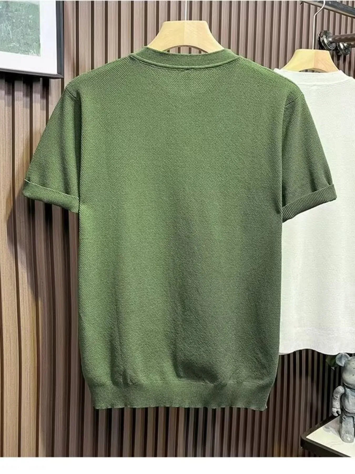 Men's Full Size Classic Short Sleeve Knit T-Shirt with Button Detail Plus Size