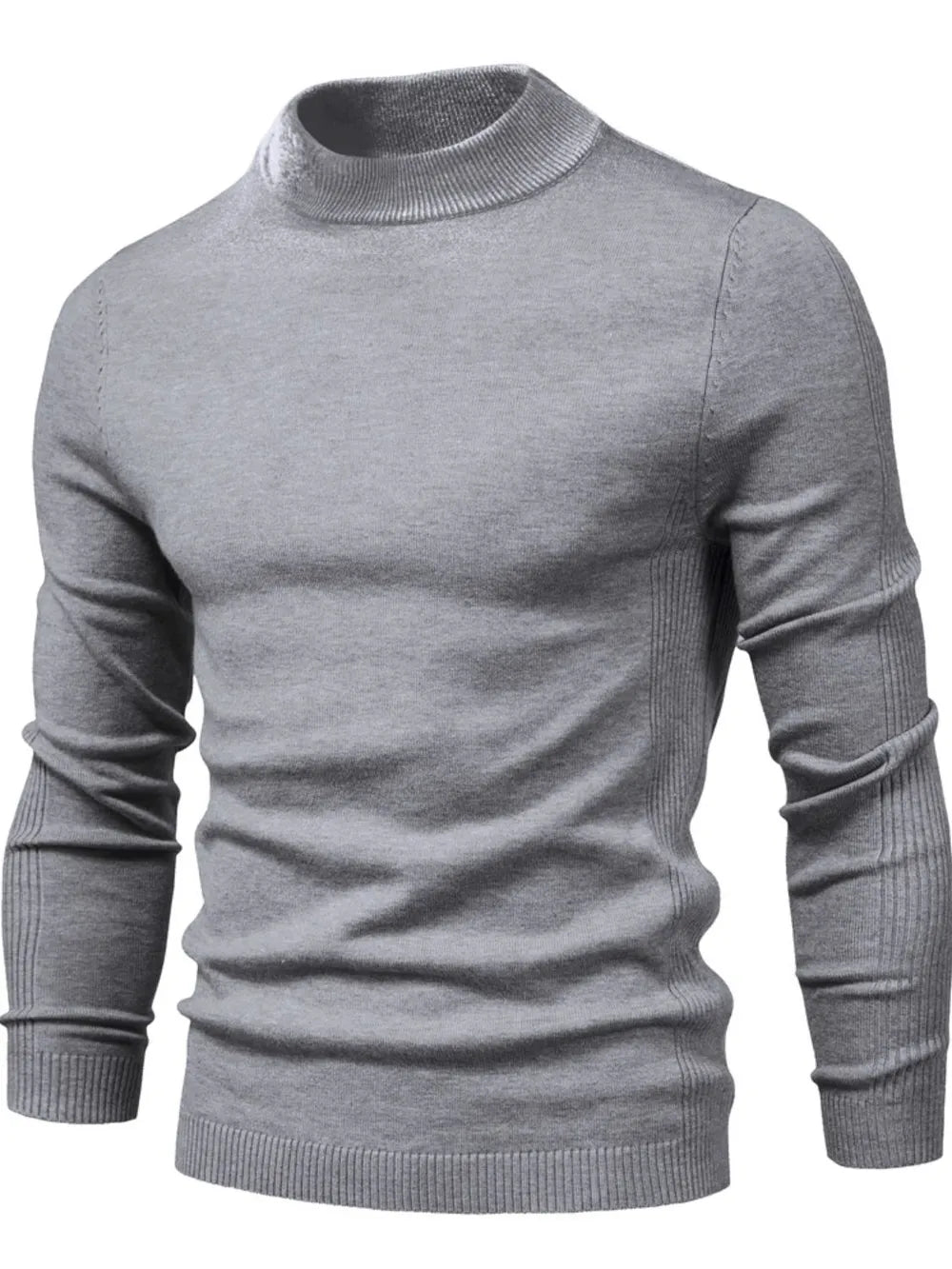 Men's Mock Neck Long Sleeve Sweater