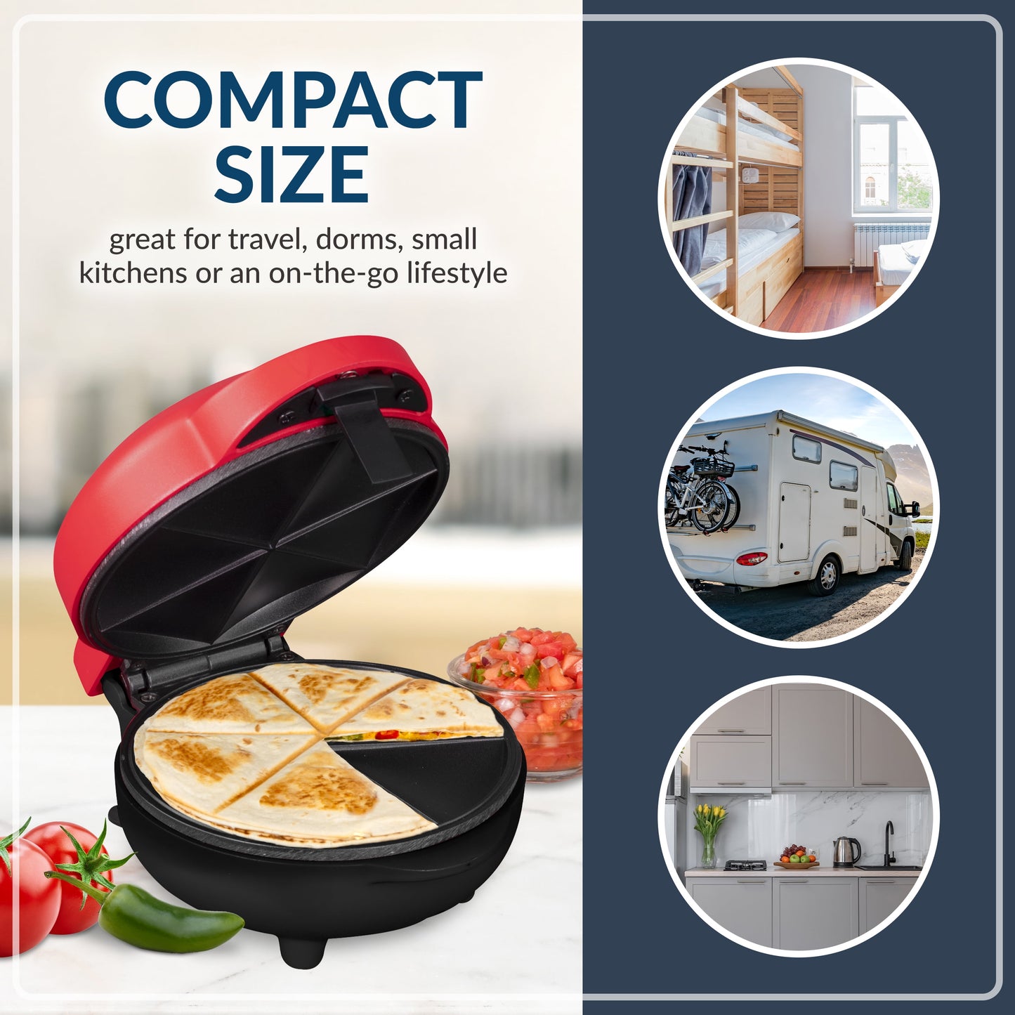 Mini 550W Street Taco Quesadilla Maker