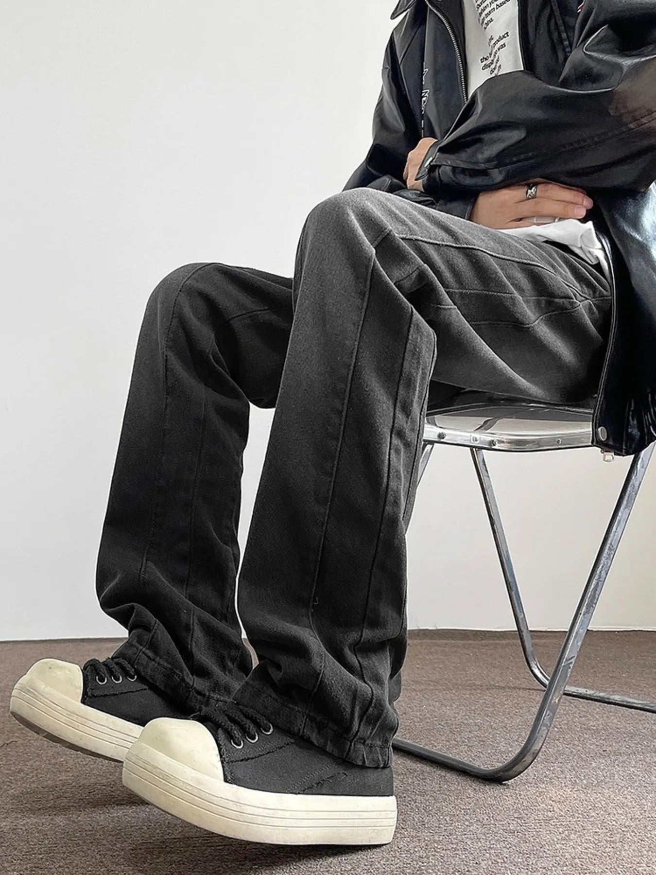 Men's Full Size Vintage Wash Wide Leg Jeans Plus Size