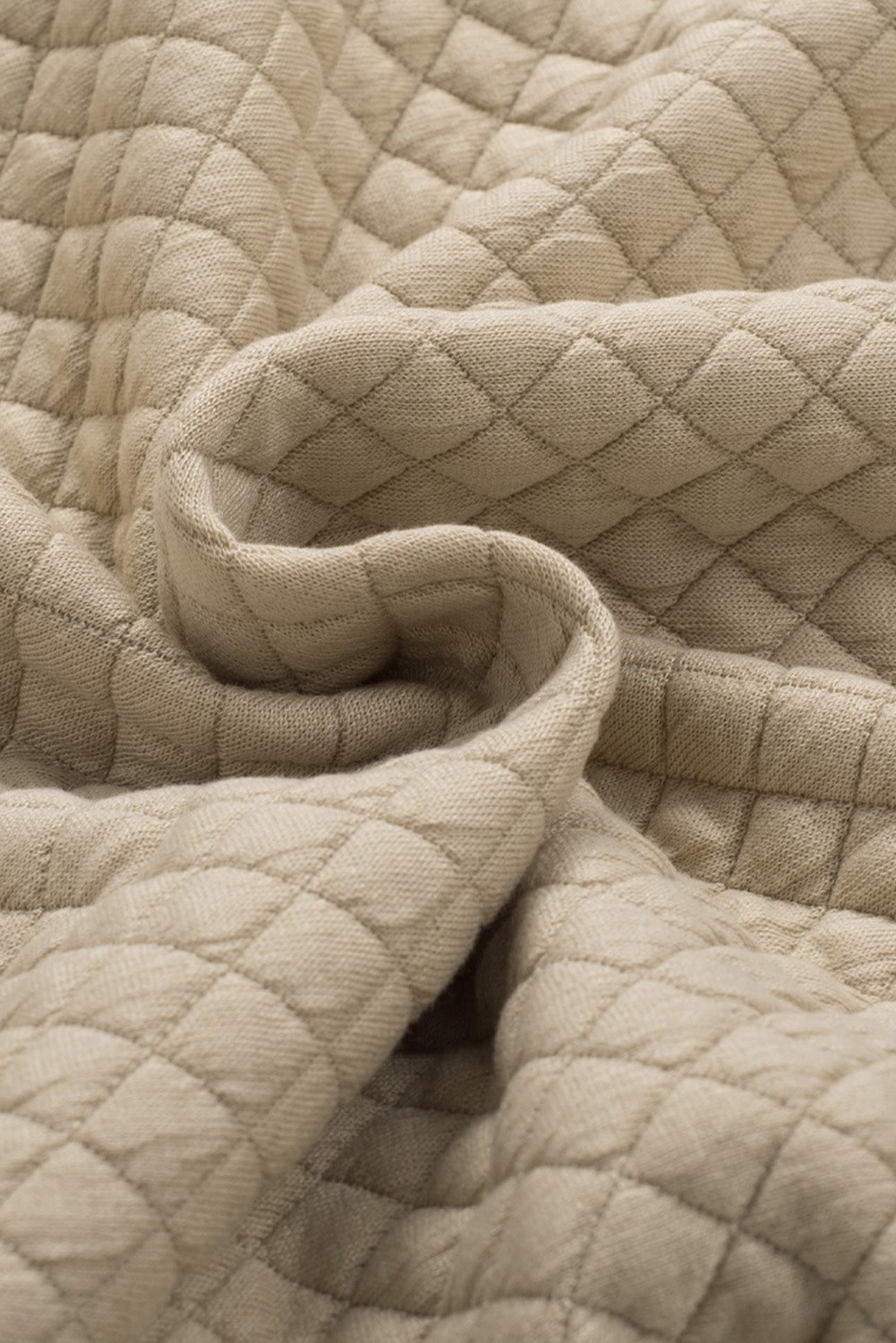 Green Lattice Texture Pockets Button Up Quilted Shacket