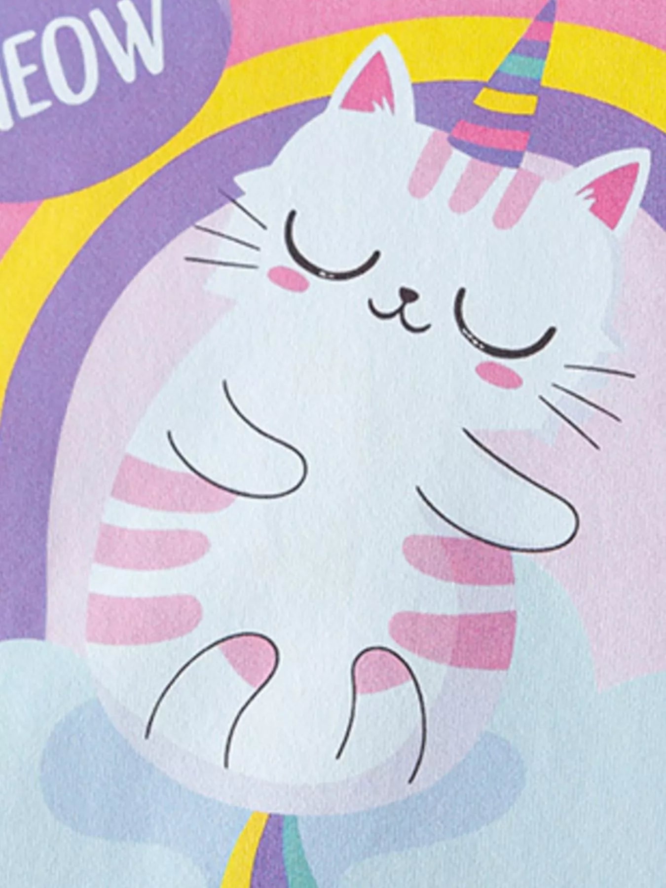 Children's Cartoon Cat Rainbow Graphic Tee