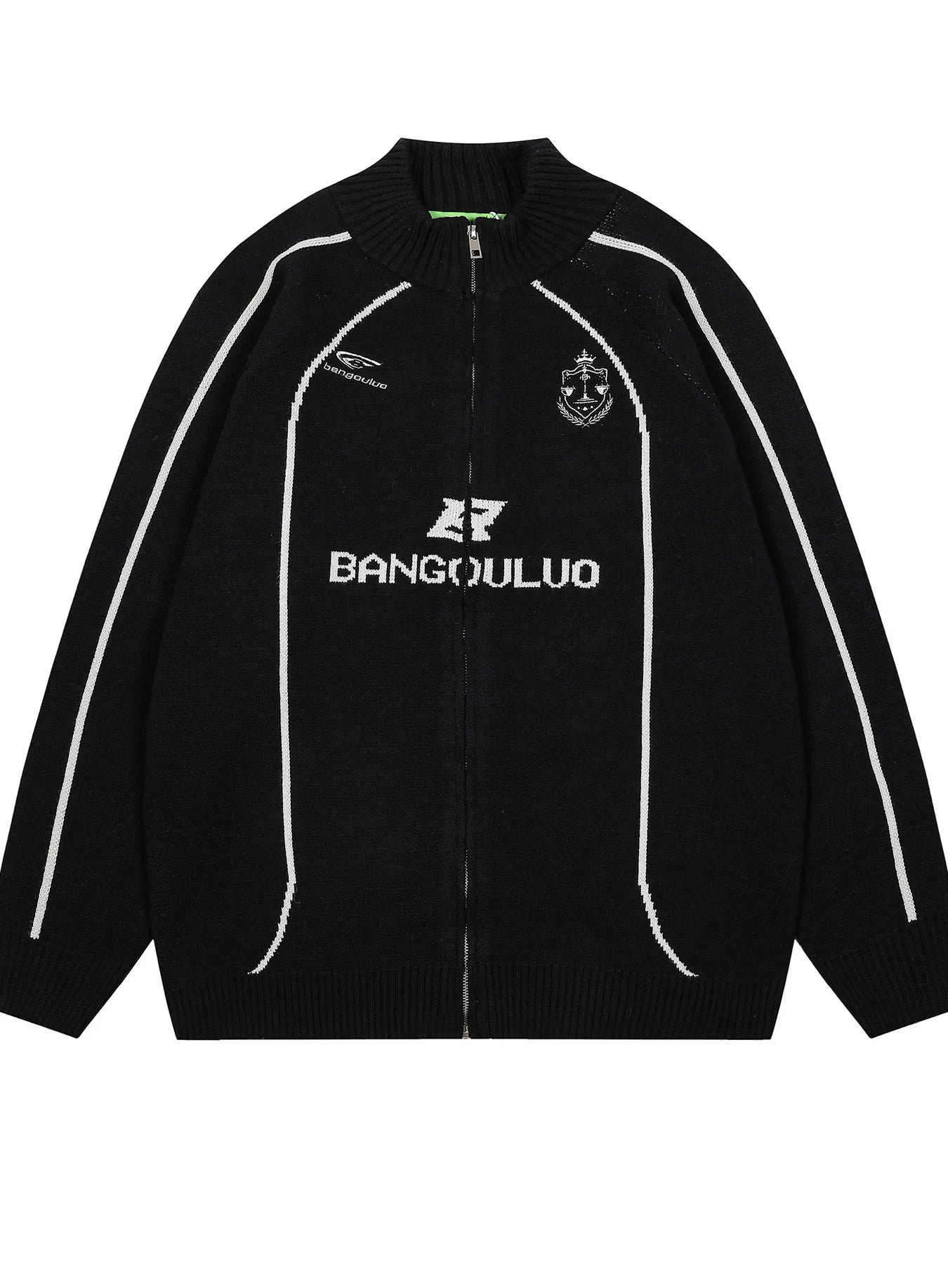 Men's Zip-Up Cardigan with Accent Stripes