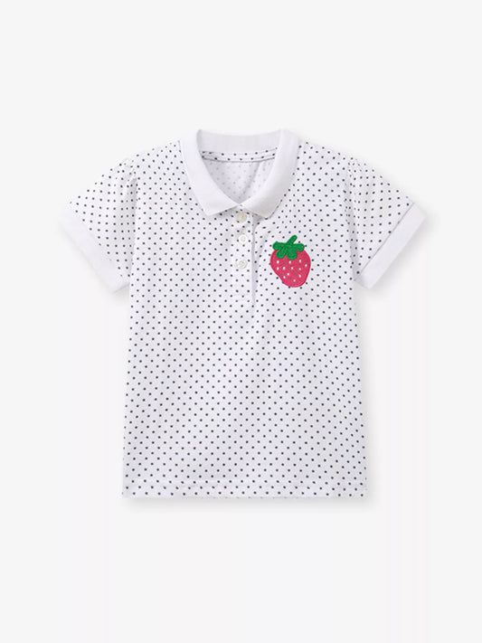 Children's Strawberry Polka Dot Polo