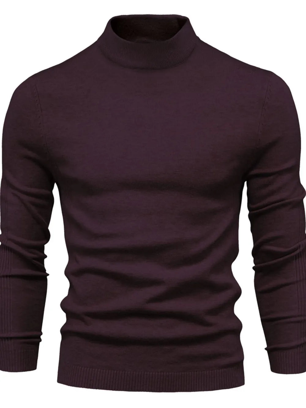 Men's Mock Neck Long Sleeve Sweater