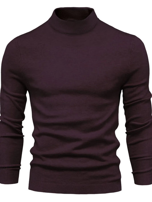 Men's Mock Neck Long Sleeve Sweater