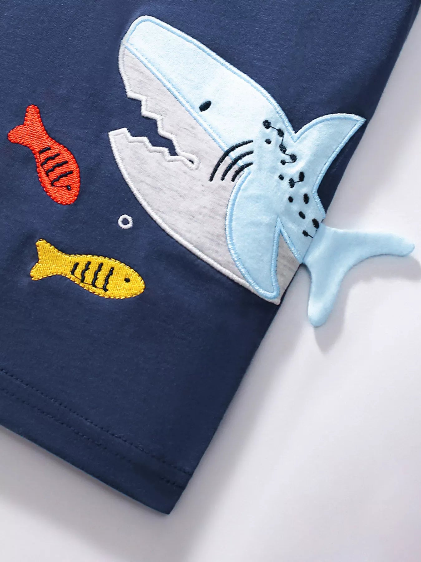 Children's Shark Graphic Crew Neck Short Sleeve T-Shirt