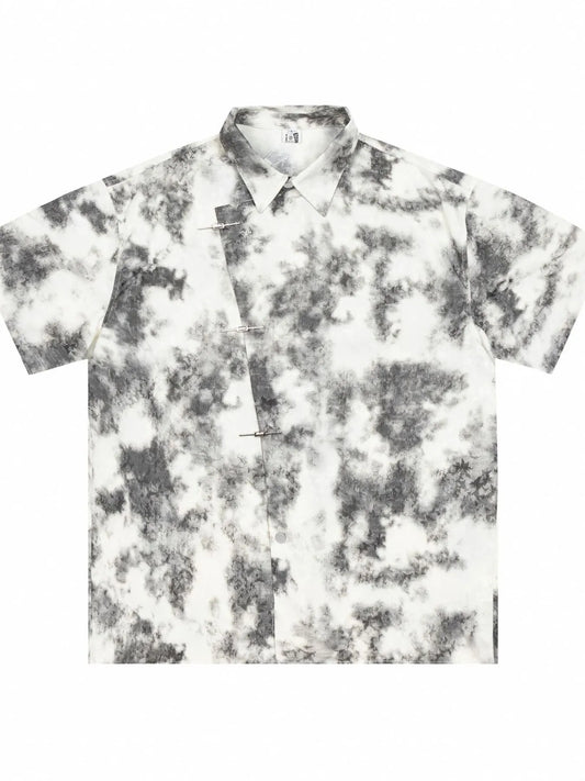 Men's Tie-Dye Print Short Sleeve Shirt