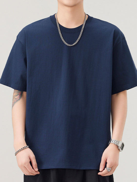 Men's Plus Size Solid Color Casual Loose T-Shirt