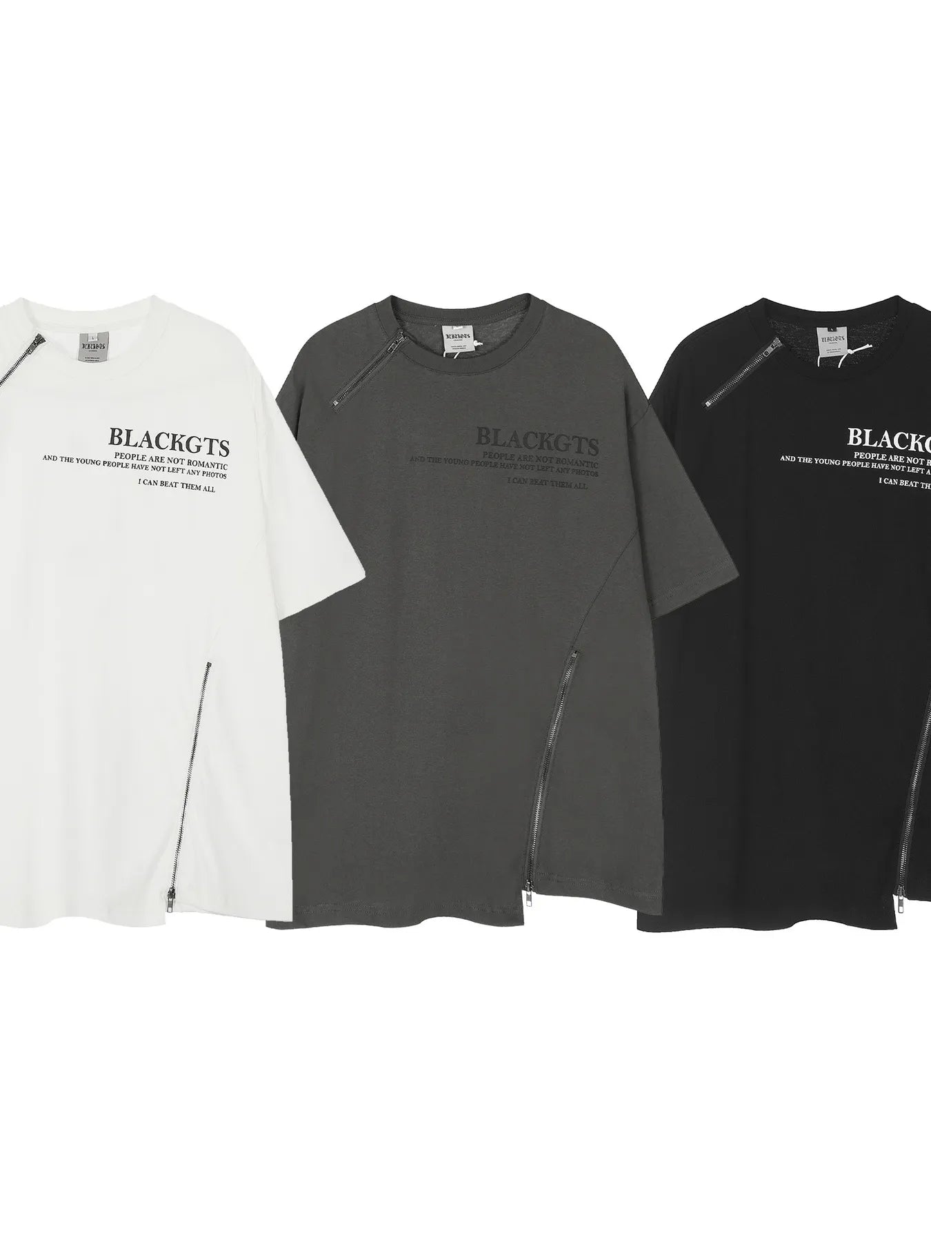 Men's Zip Detail Round Neck T-Shirt