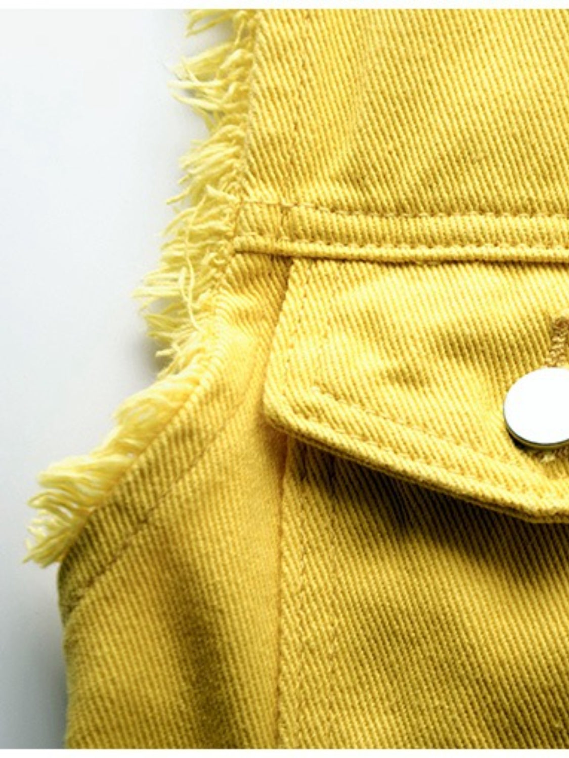 Side Button Slit Denim Jacket with Pockets