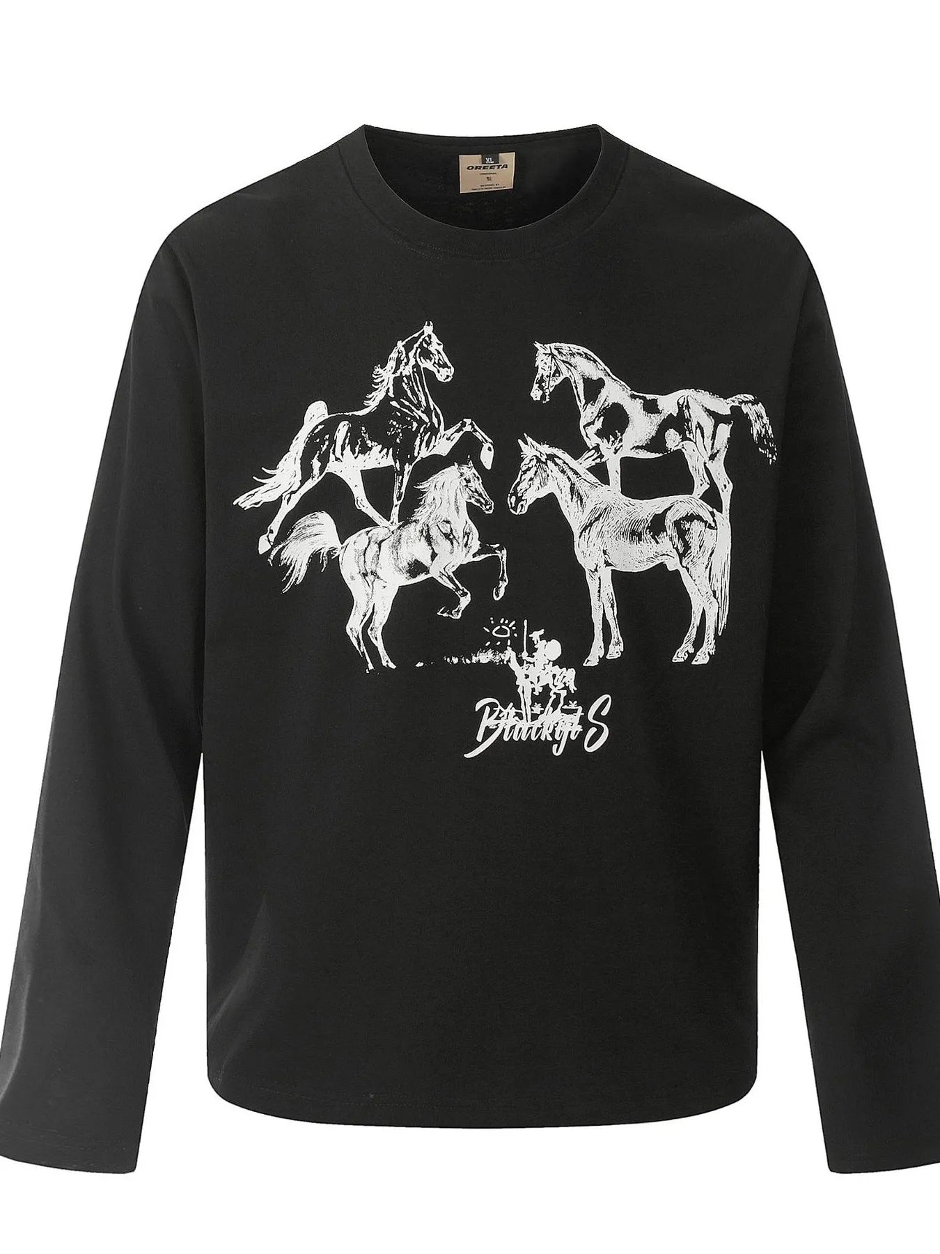 Men's Vintage Horse Graphic Long Sleeve T-Shirt