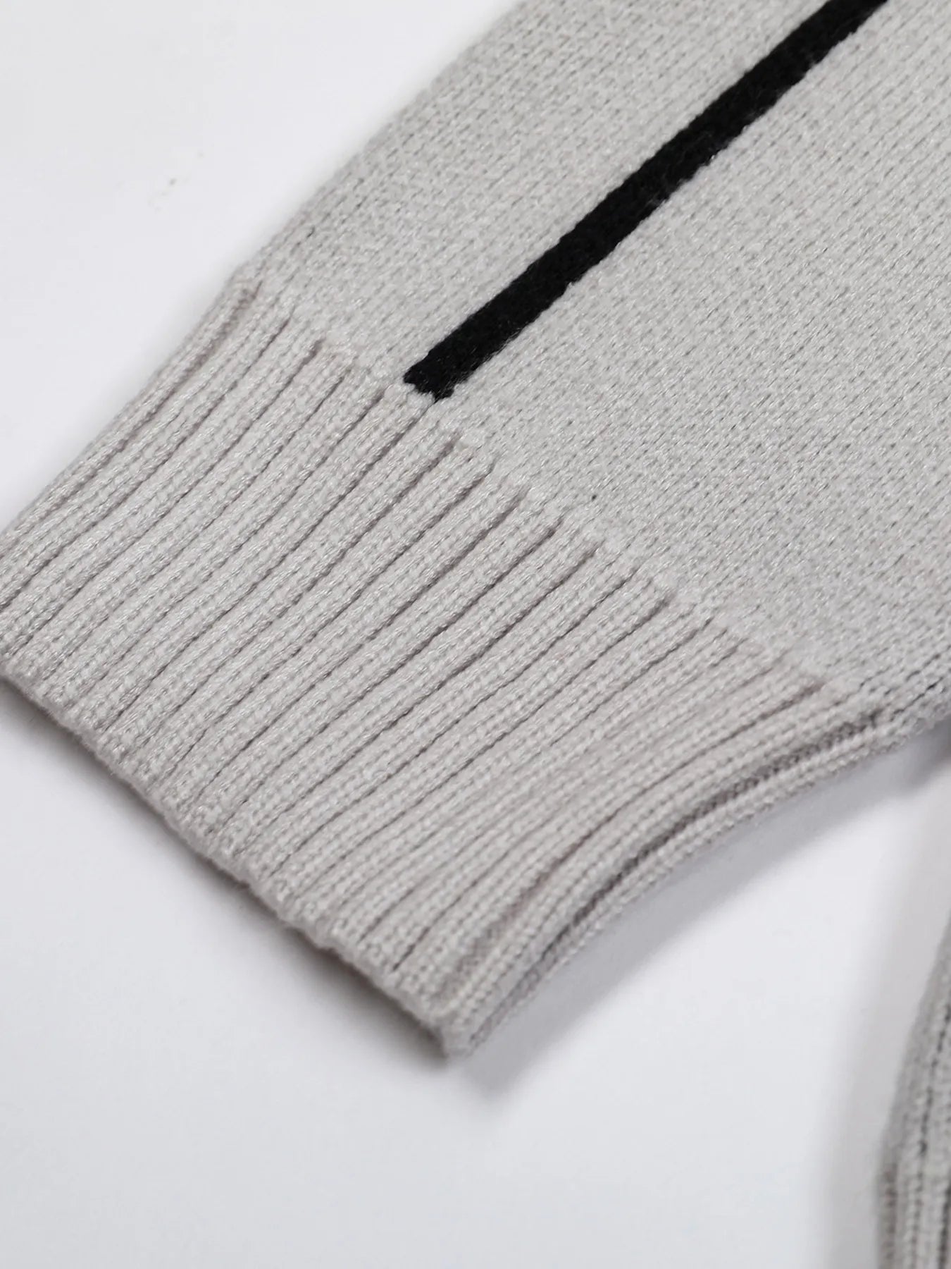 Men's Zip-Up Cardigan with Accent Stripes