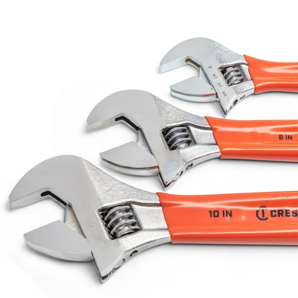 Crescent Chrome Cushion Grip Adjustable Wrench Set 6-10 Inch