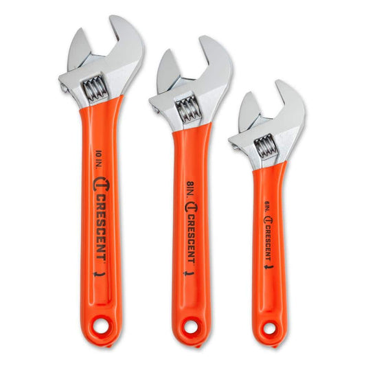 Crescent Chrome Cushion Grip Adjustable Wrench Set 6-10 Inch