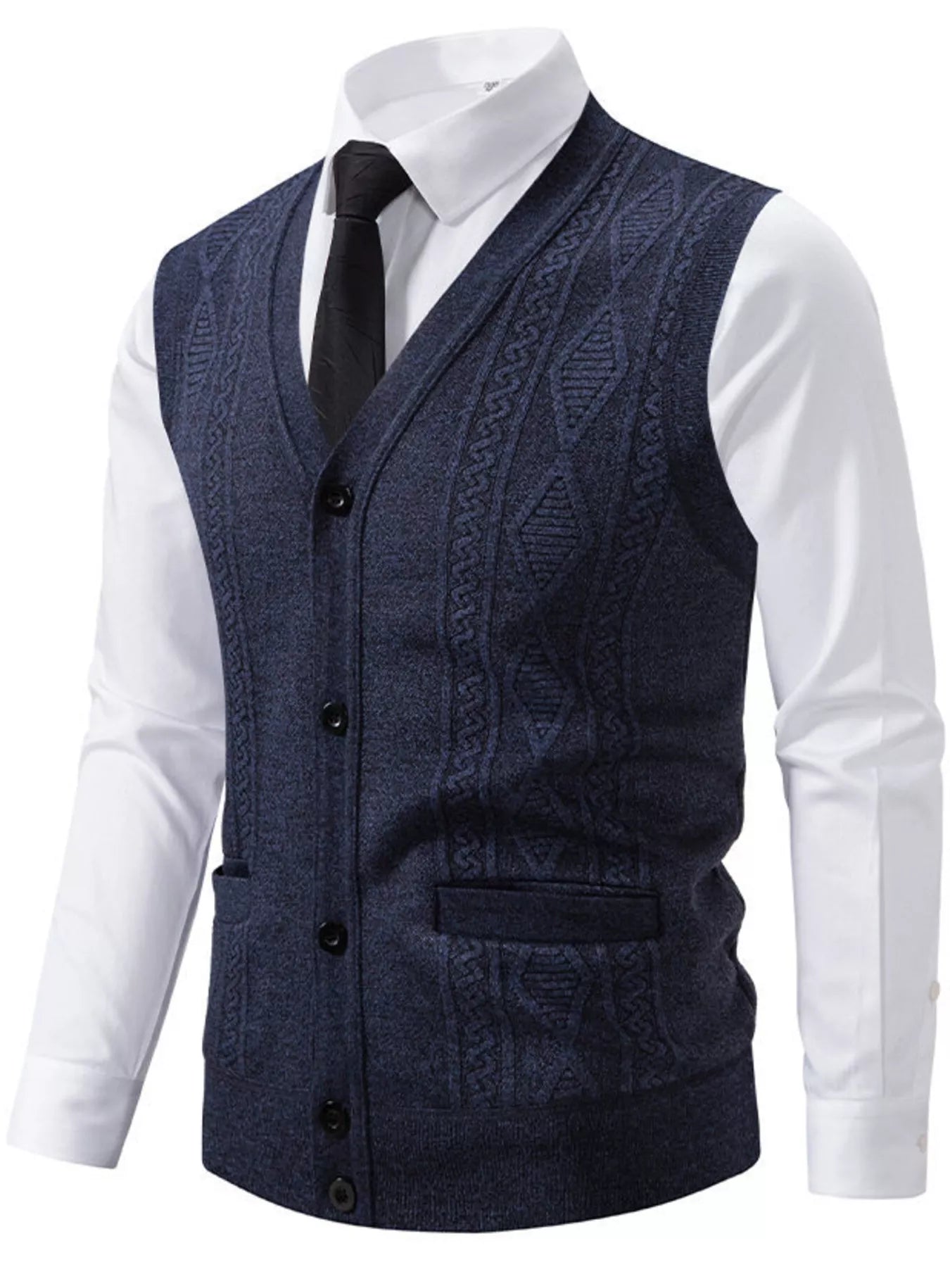 Men's Plus Size Button-Down Sweater Vest