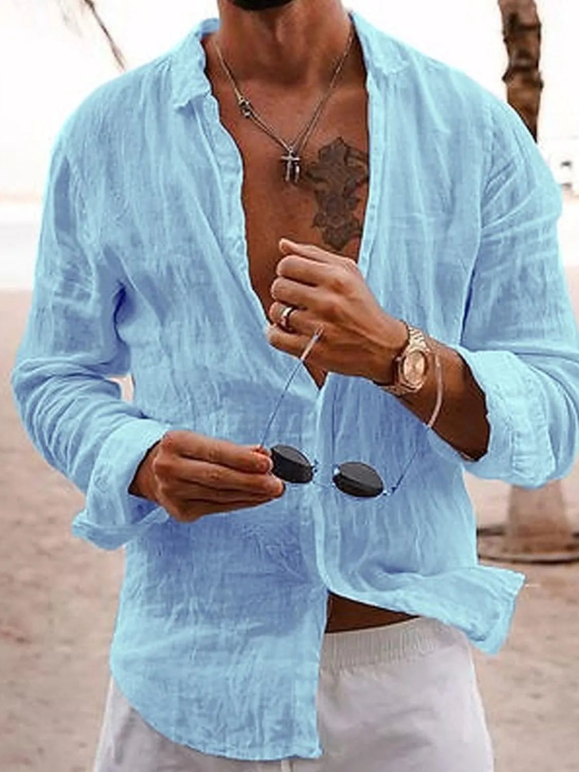 Men's Full Size Button Up Long Sleeve Shirt Plus Size