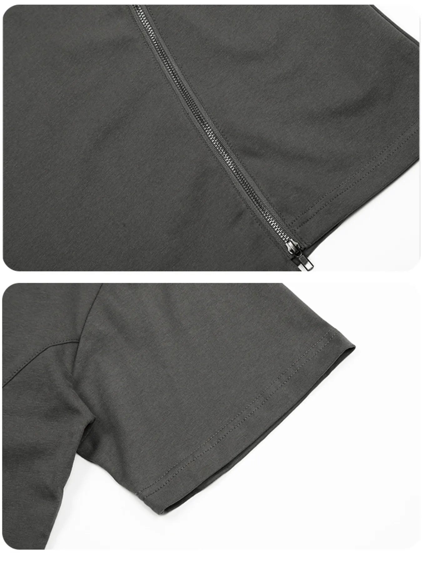 Men's Zip Detail Round Neck T-Shirt