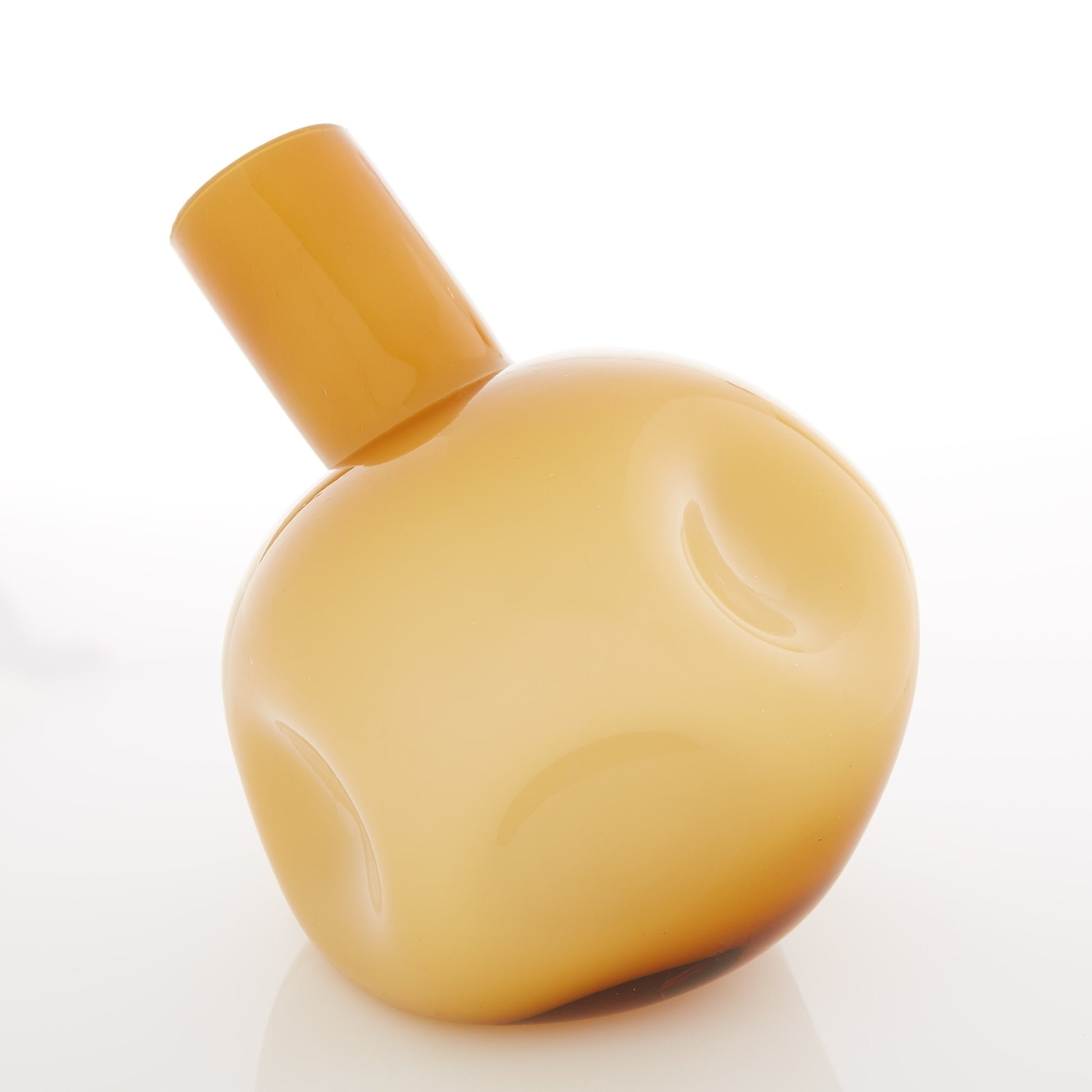 Yellow Abstract Glass Vase – Modern Home Décor Accent