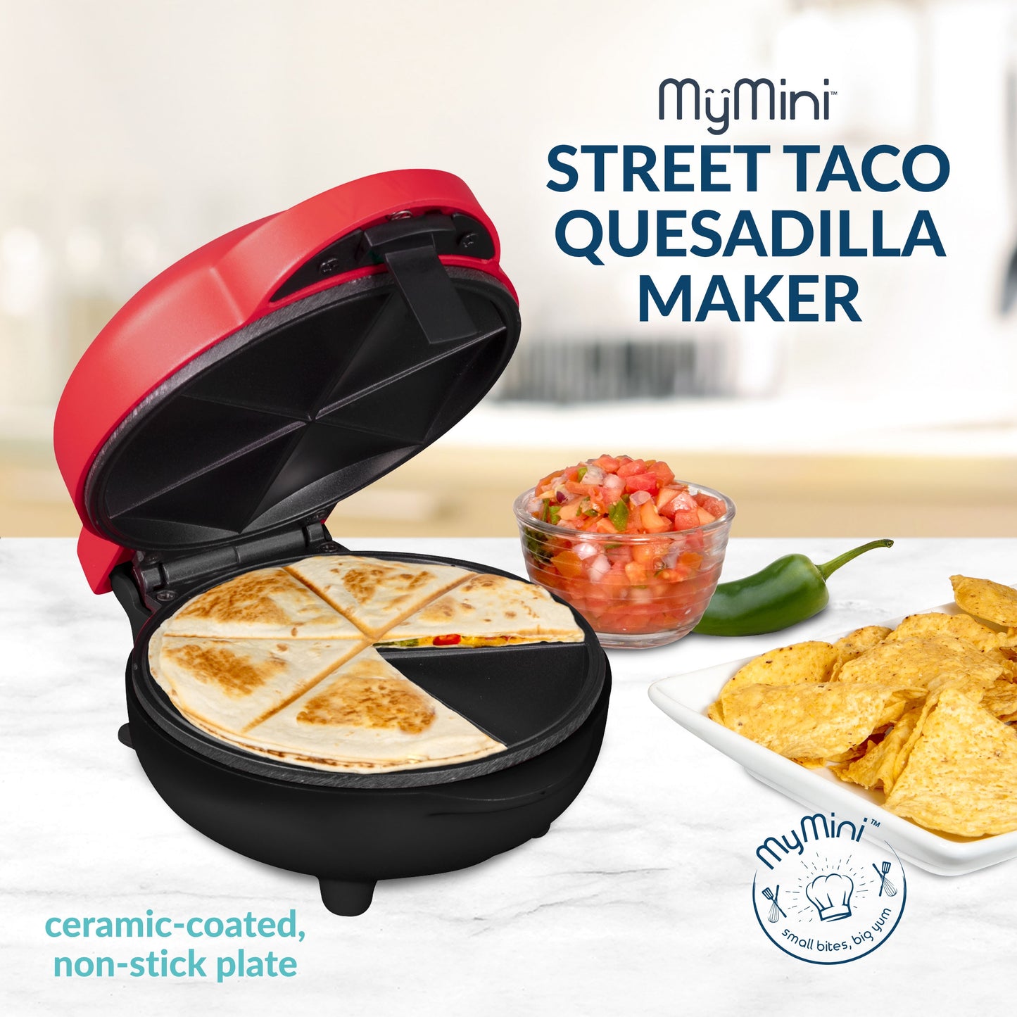 Mini 550W Street Taco Quesadilla Maker