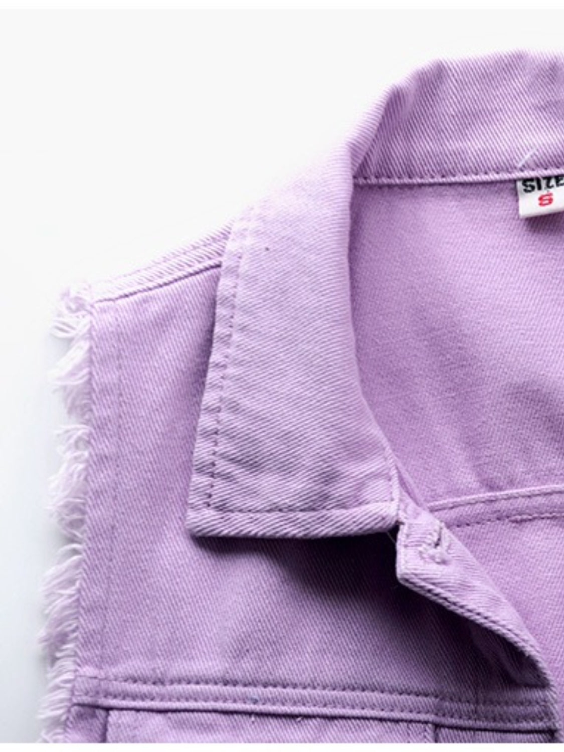 Side Button Slit Denim Jacket with Pockets