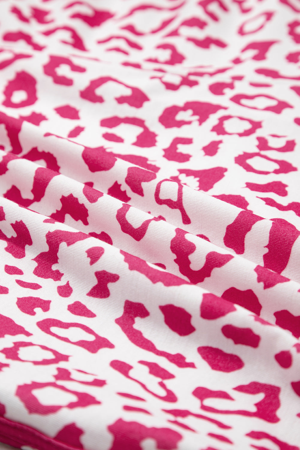 White Leopard Elastic Waist Lace up Contrast Trim Casual Shorts