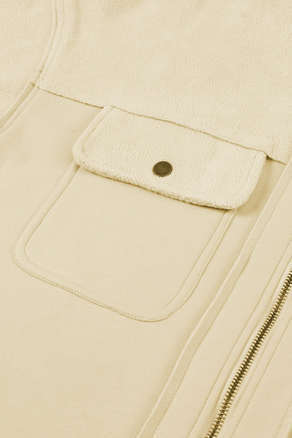 Black Bishop Sleeve Zip Up Hoodie Jacket with Flap Pockets