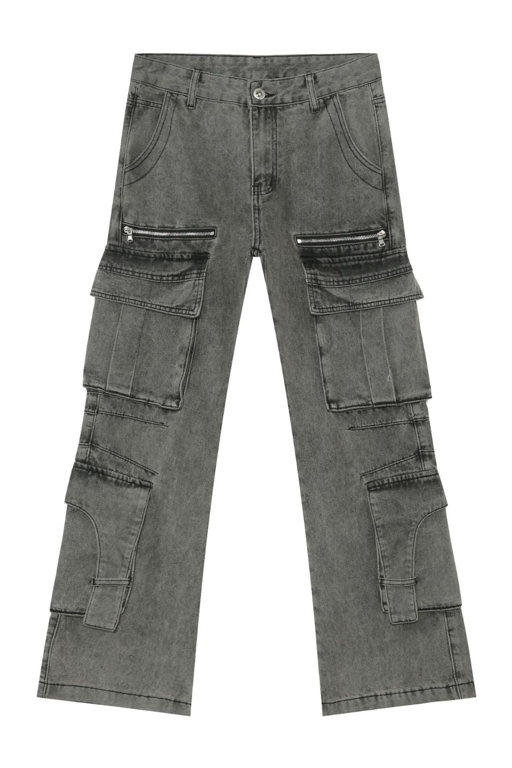 Men's Mid-Rise Jeans with Cargo Pockets