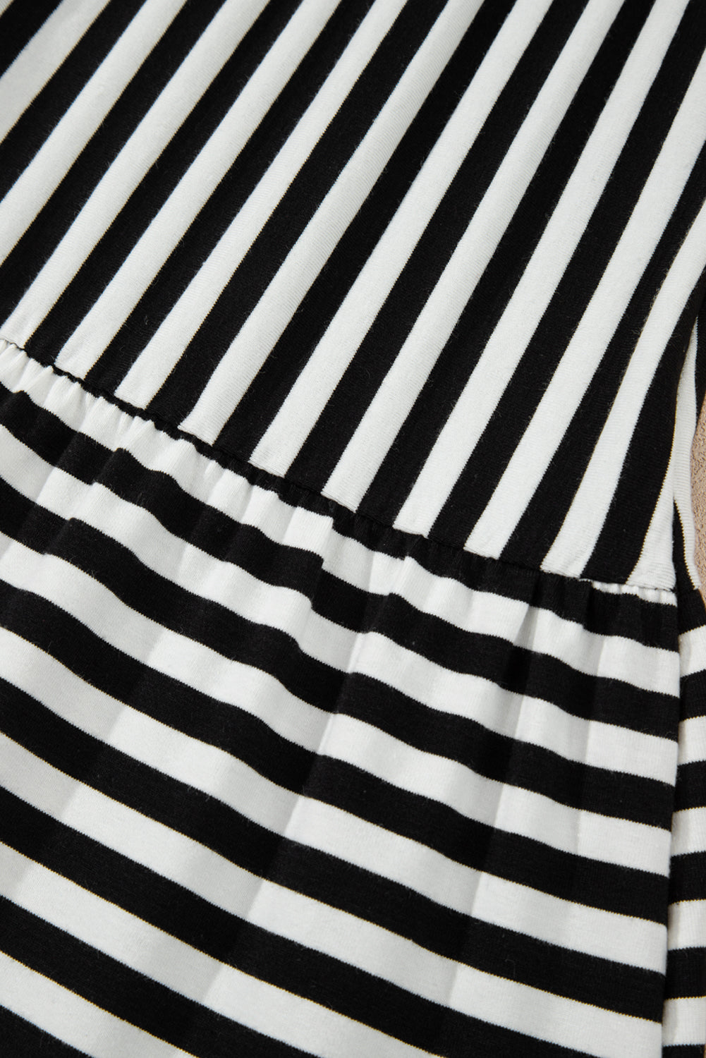 Close-up of a black and white striped fabric