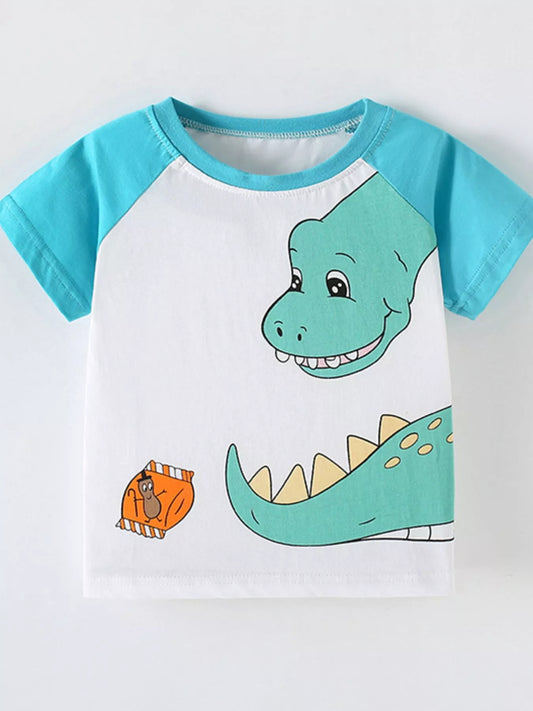 Children's Dinosaur Raglan Sleeve T-Shirt