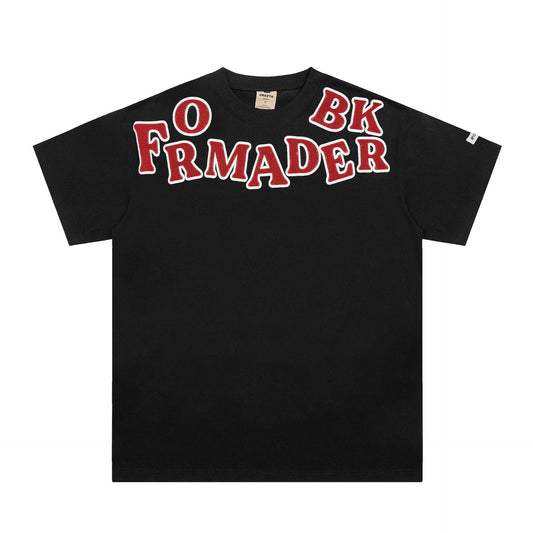 Men's Letter Round Neck Short Sleeve T-Shirt