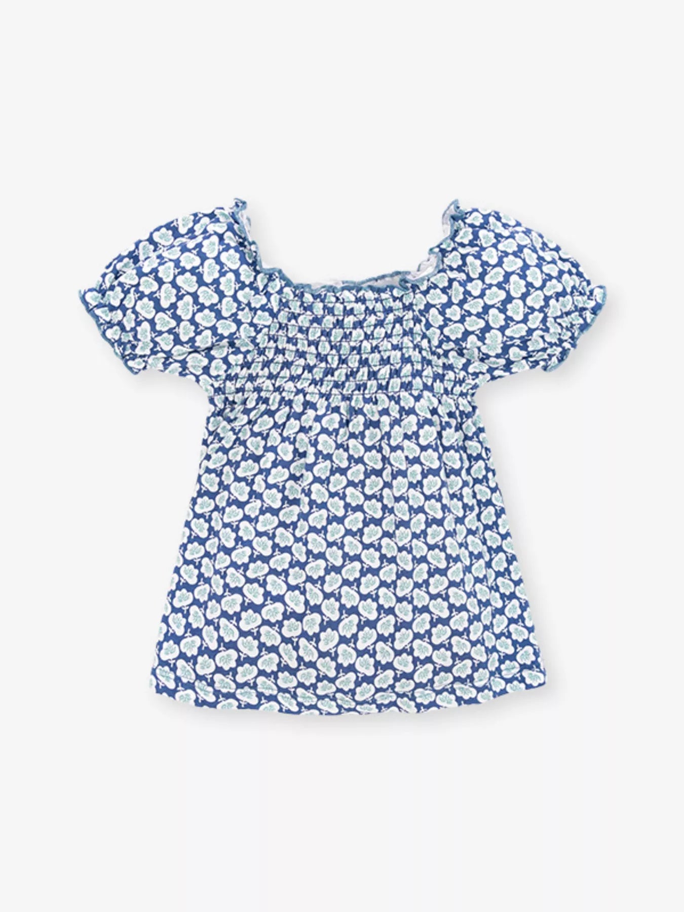 Children's Floral Print Smocked Top