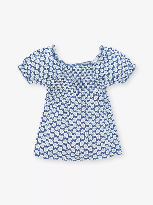 Children's Floral Print Smocked Top