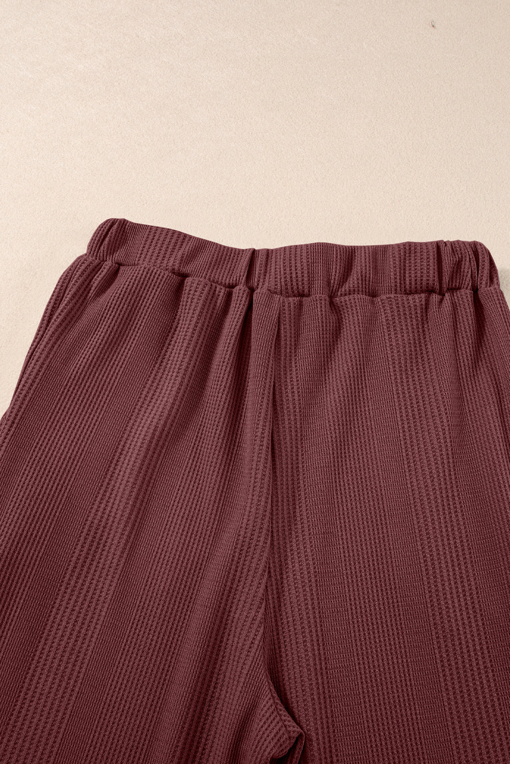 Duffel Green Solid Color Ribbed Ruffle Tank Top and Pants Set