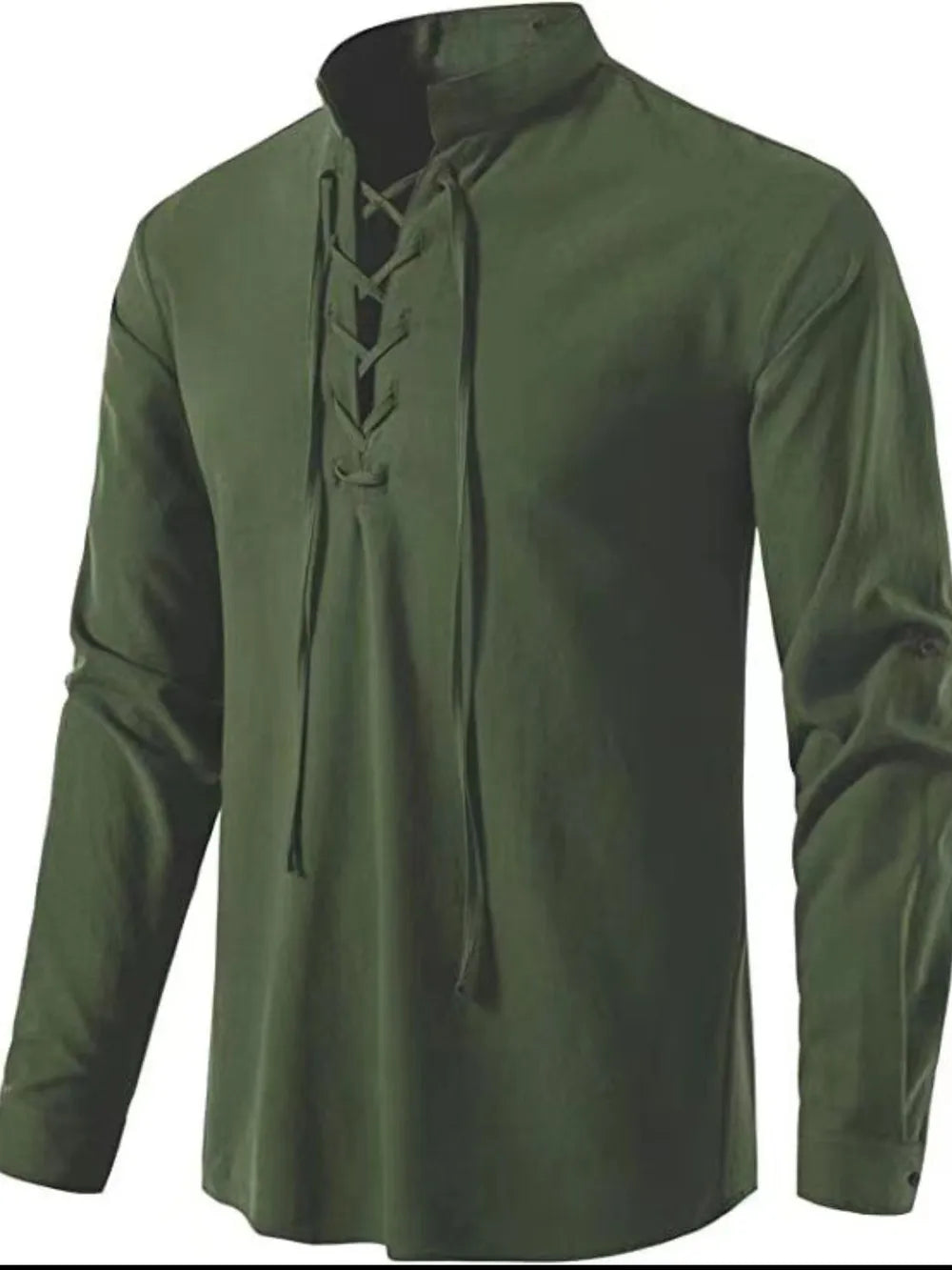 Men's Lace Up Long Sleeve Blouse