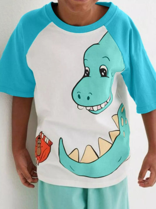 Children's Dinosaur Raglan Sleeve T-Shirt
