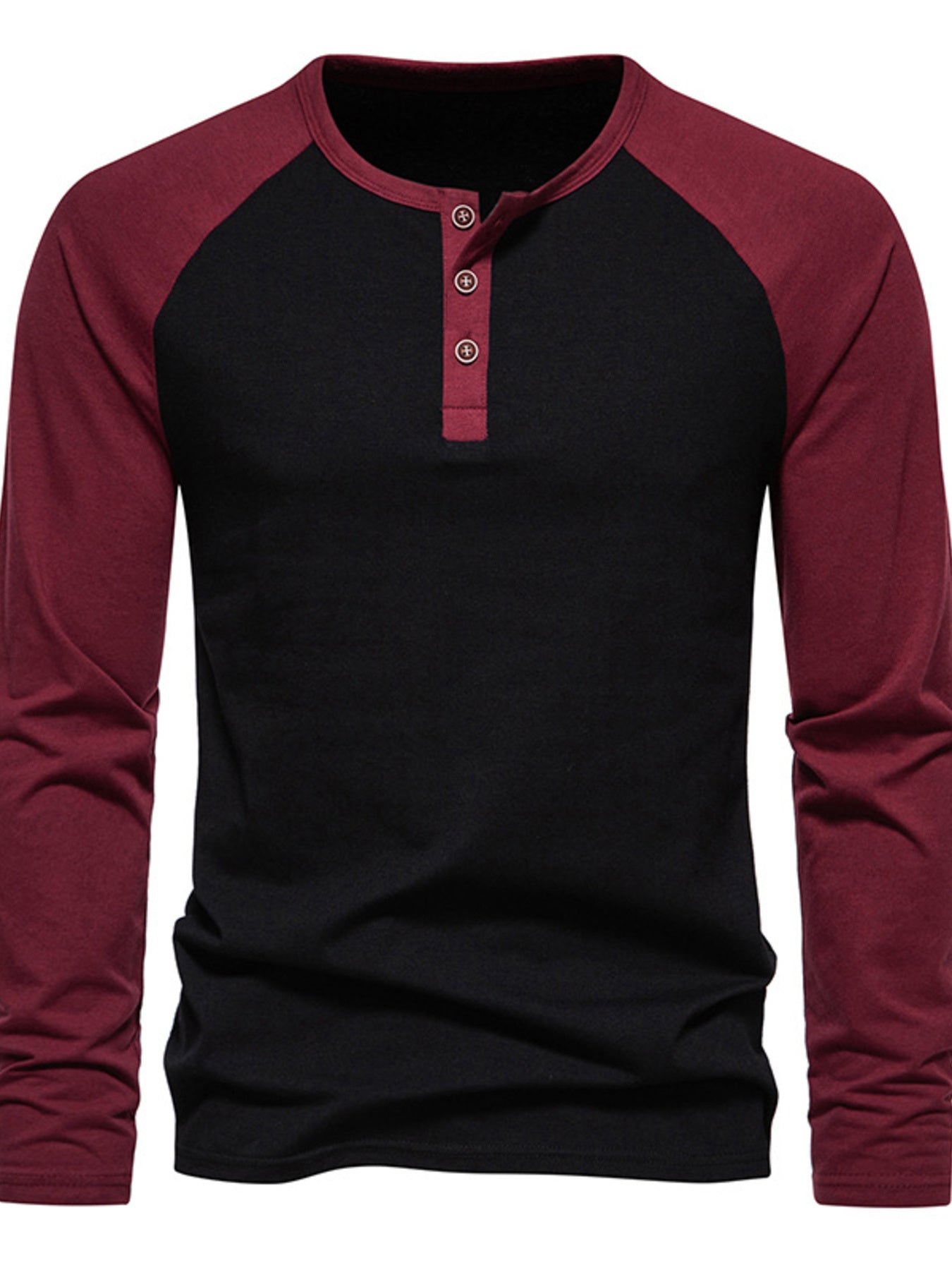 Men's Casual Henley Long Sleeve T-Shirt