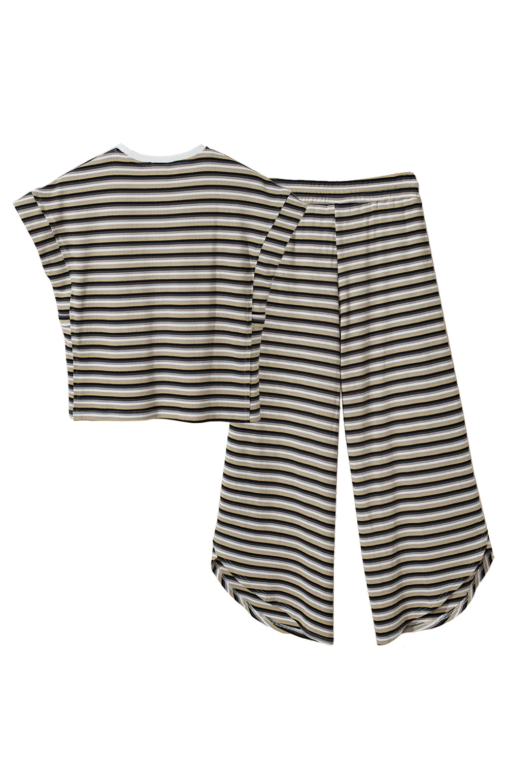 Orange Vibrant Floral Print Blouse and Wide Leg Pants Set