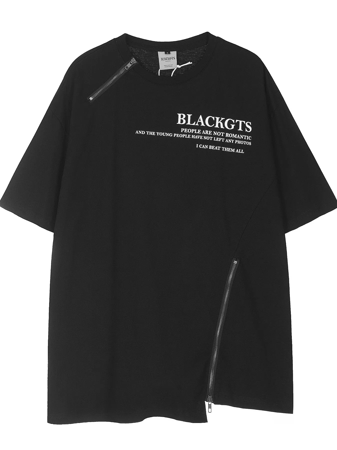 Men's Zip Detail Round Neck T-Shirt