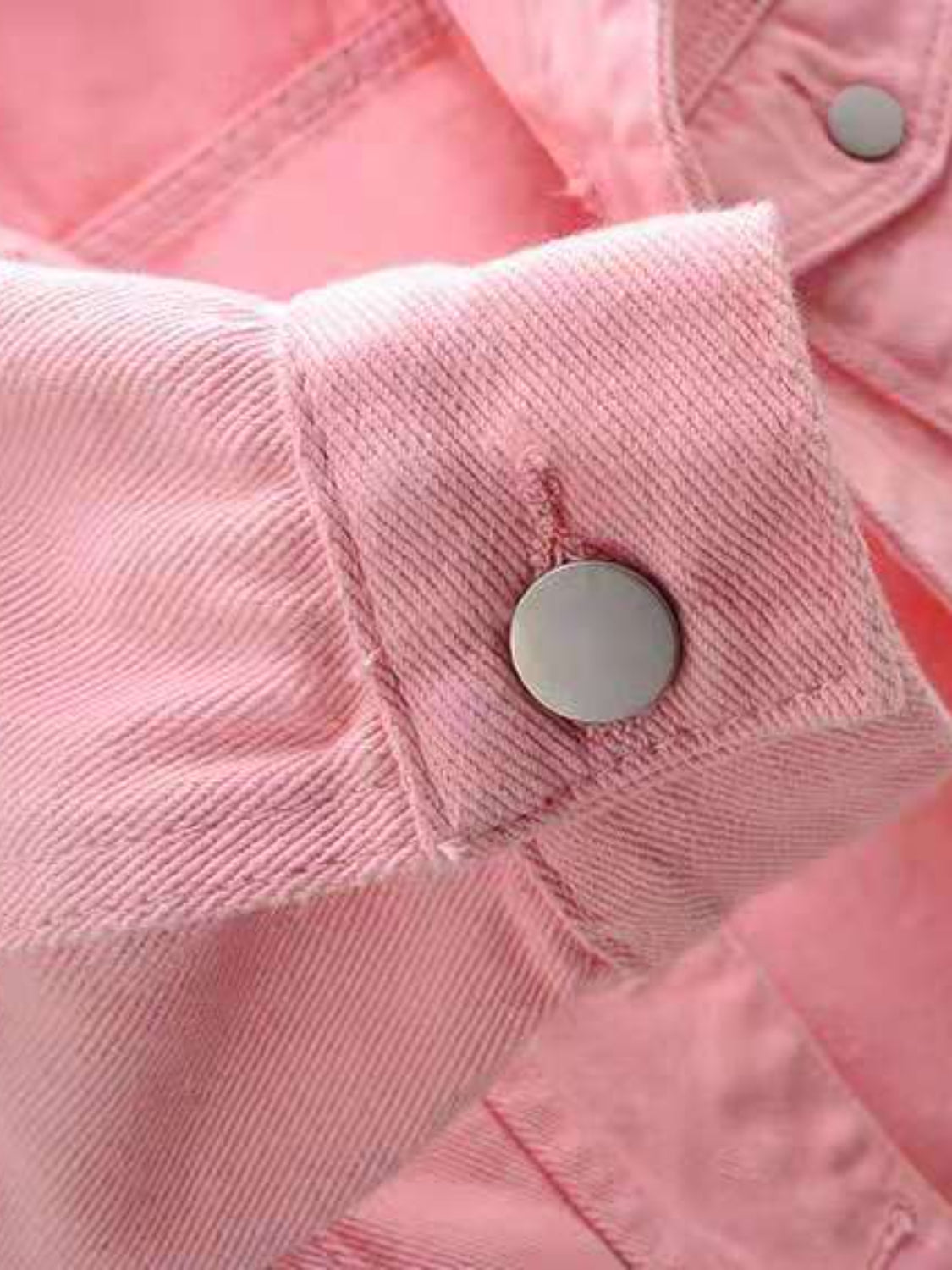 Side Button Slit Denim Jacket with Pockets